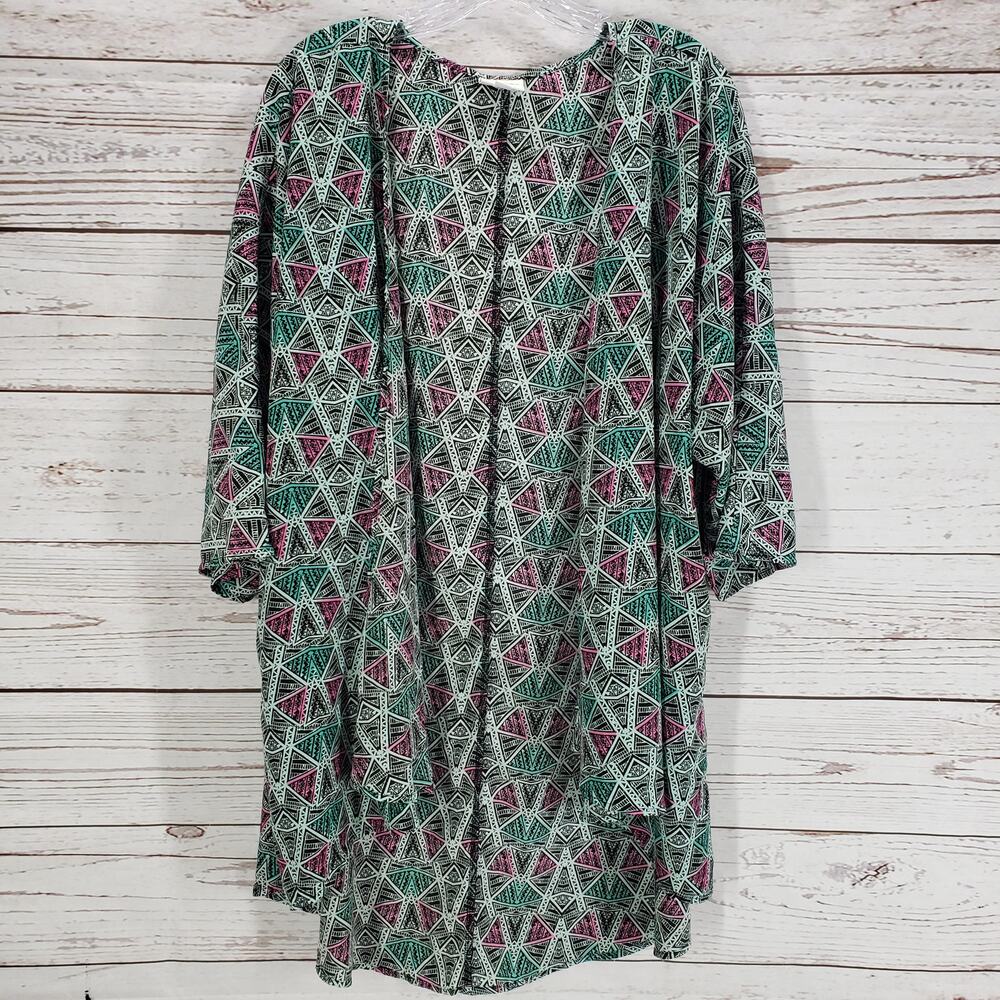 LuLaRoe Women's Multicolor Open Front Hi-Low Hem Cardigan Large